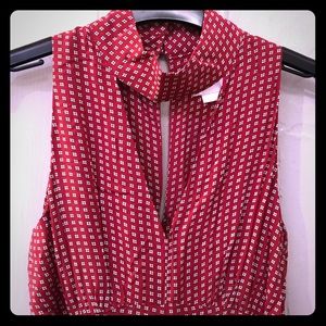 Anthropologie Red Jumpsuit